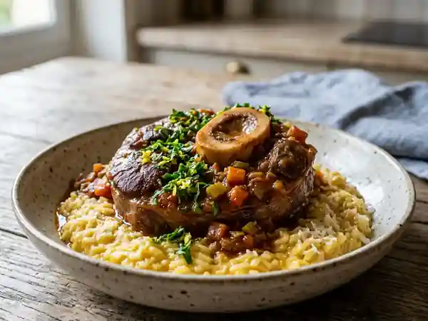 Osso bucco fondant et gremolata zestée - Photo de présentation