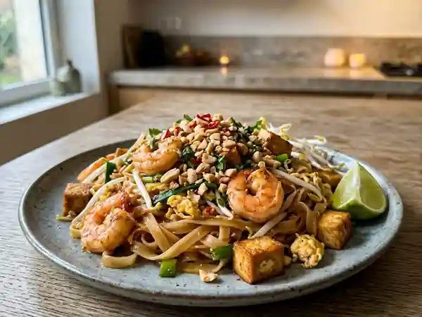 Pad Thaï aux crevettes et tamarin - Photo de présentation