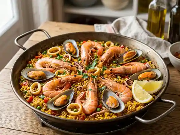 Paella de Mariscos au Safran et Fruits de Mer - Photo de présentation