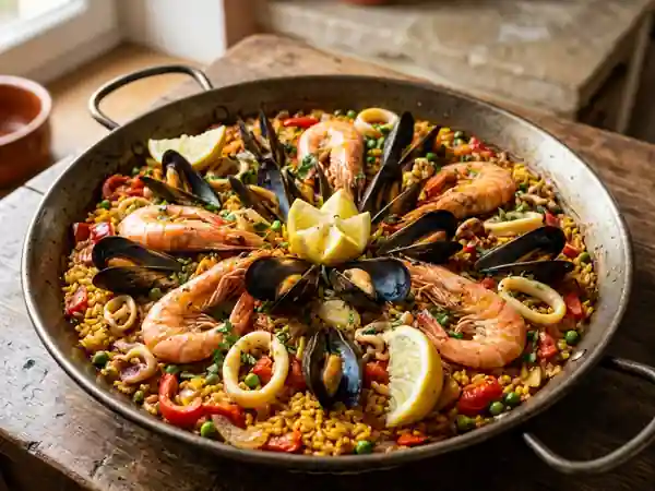 Paella de Marisco au Safran et Fruits de Mer - Photo de présentation