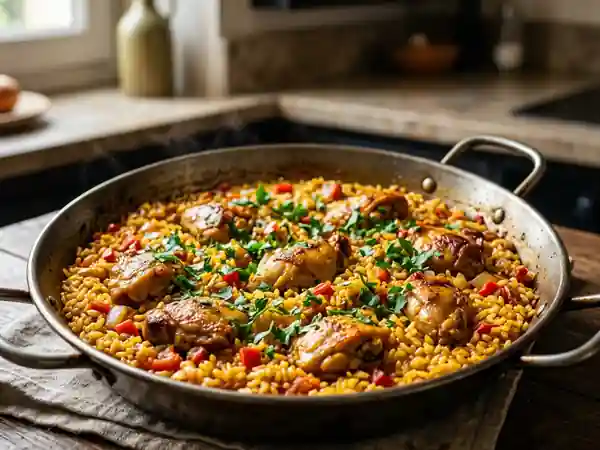 Paella Villera au Lapin et Riz Safran - Photo de présentation