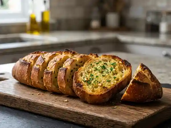 Garlic Bread croustillant au beurre d'ail - Photo de présentation