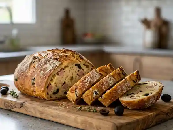 Pain au jambon et olives maison : recette facile et gourmande - Photo de présentation