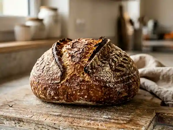 Pain au levain à croûte craquante - Photo de présentation