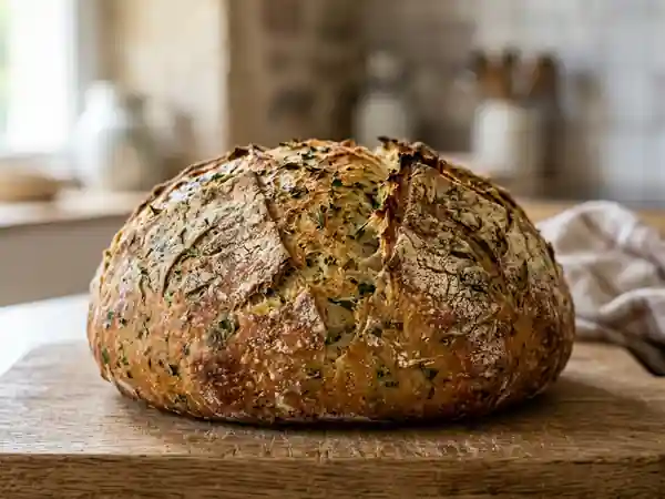 Miche croustillante au persil, thym et ciboulette - Photo de présentation