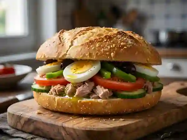 Pain bagnat niçois croquant et juteux - Photo de présentation