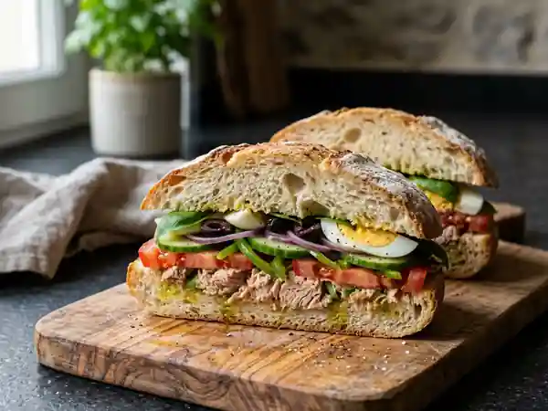 Pain bagnat niçois, croquant et infusé d'olive - Photo de présentation