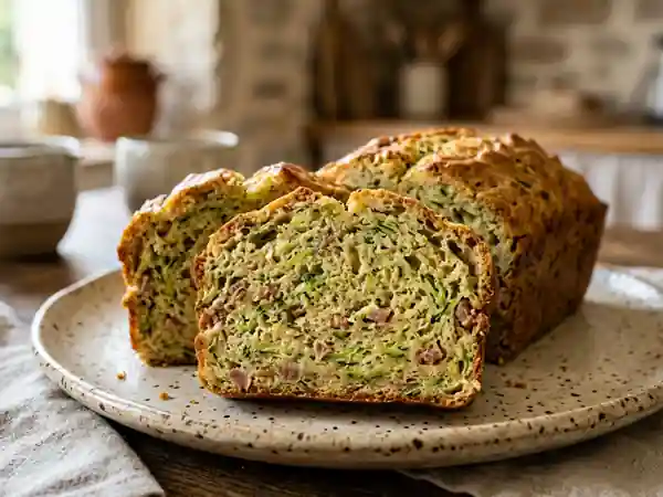 Pain de courgettes au lard fumé et menthe fraîche : recette gourmande et facile - Photo de présentation