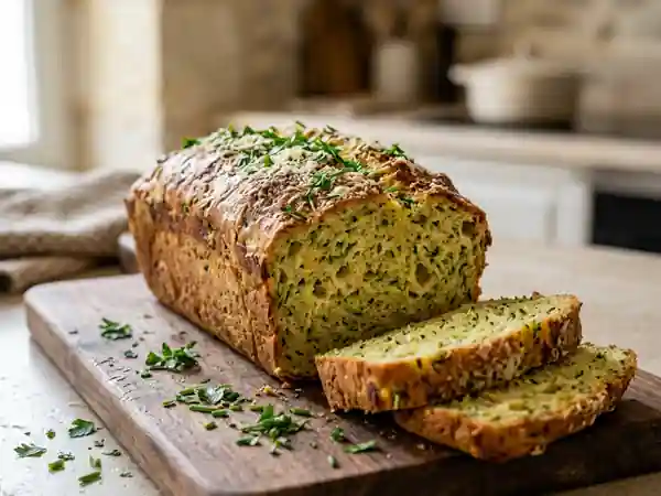 Pain de courgettes fondant aux herbes fraîches - Photo de présentation