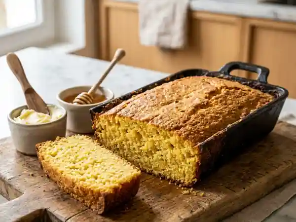 Cornbread américain moelleux et doré - Photo de présentation