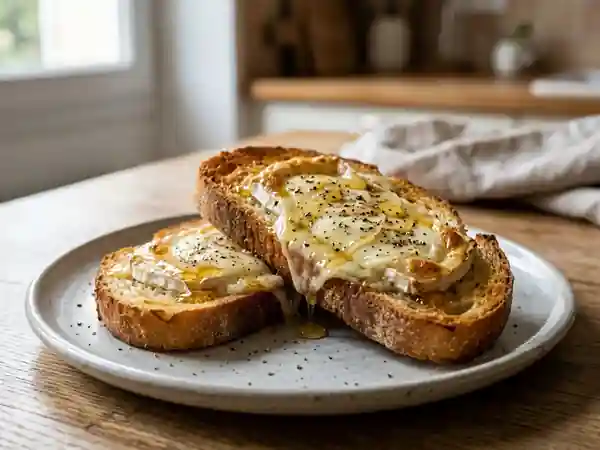 Tartines de chèvre fondant au miel et poivre - Photo de présentation
