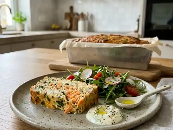 Pain de poisson fondant au lieu et saumon - Photo de présentation