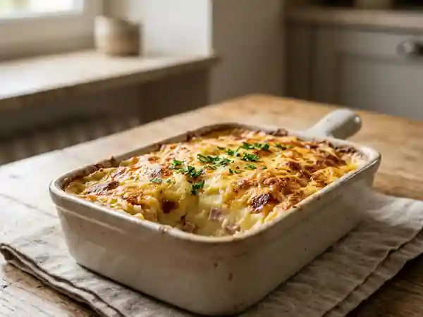 Pain de purée au jambon fondant et gratiné - Photo de présentation