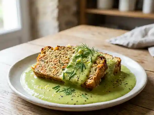 Pain de saumon fondant au coulis de poireau - Photo de présentation