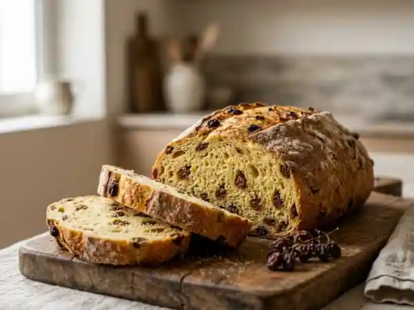 Pain de semoule doré aux raisins - Photo de présentation