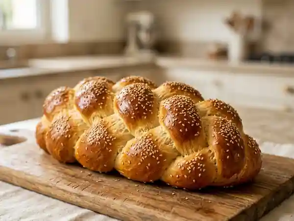 Challah Briochée au Sésame et Mie Filante - Photo de présentation