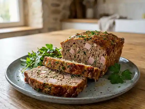 Pain de veau fondant au jambon et persil - Photo de présentation