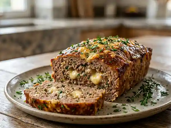 Pain de viande aux herbes fraîches et emmental fondant : recette gourmande et facile - Photo de présentation