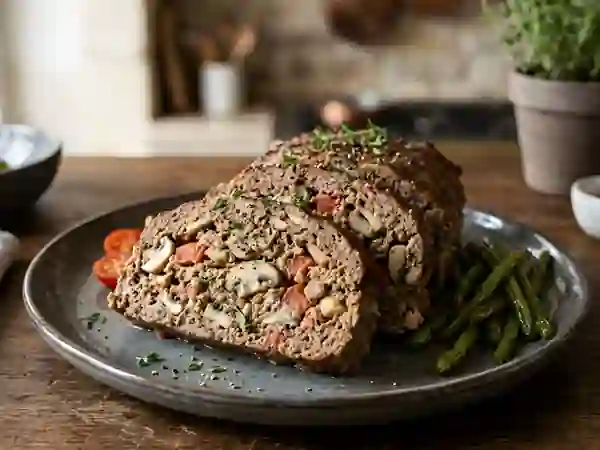 Pain de viande champignons et tomates - Photo de présentation