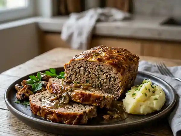 Pain de viande moelleux aux champignons - Photo de présentation