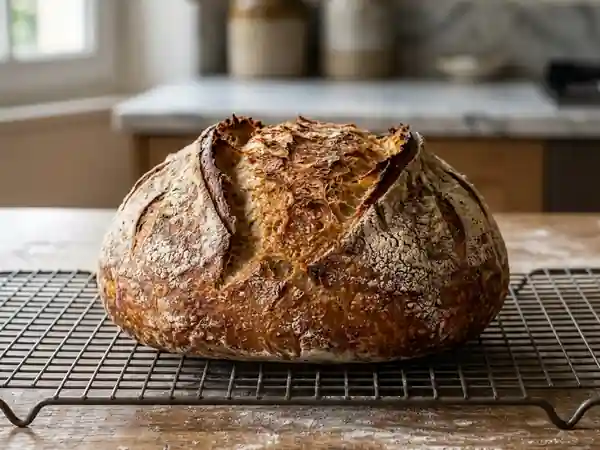 Miche de pain doré à la croûte craquante - Photo de présentation