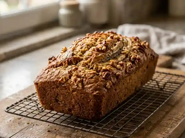 Pain moelleux à la banane et aux noix : recette facile et gourmande - Photo de présentation