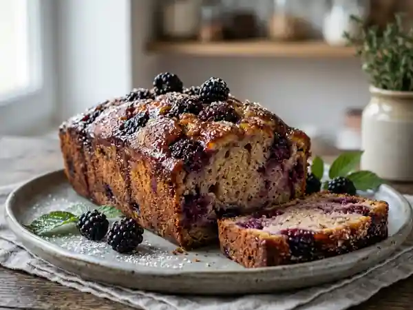 Pain moelleux aux mûres caramélisées, recette gourmande - Photo de présentation