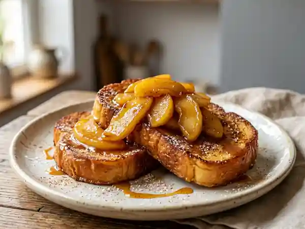 Pain perdu caramélisé aux pommes fondantes - Photo de présentation