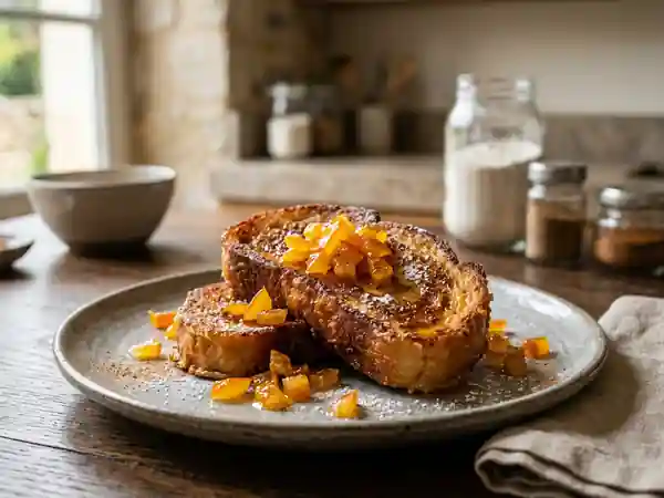 Pain perdu beurré et ses éclats d'orange - Photo de présentation