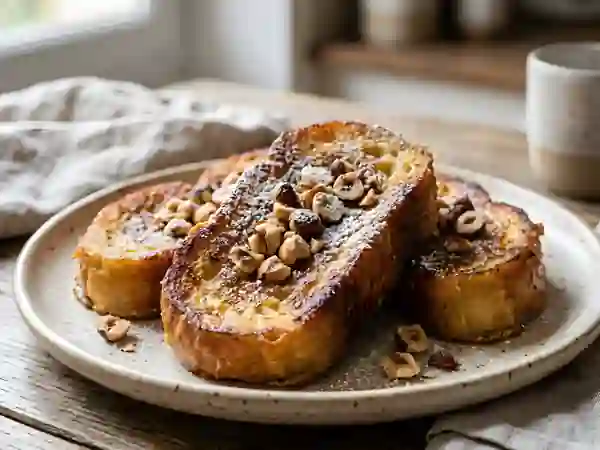 Pain perdu cannelle et noisettes croquantes - Photo de présentation