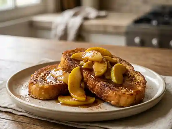 Pain Perdu Gourmand aux Pommes Flambées à la Cannelle - Photo de présentation