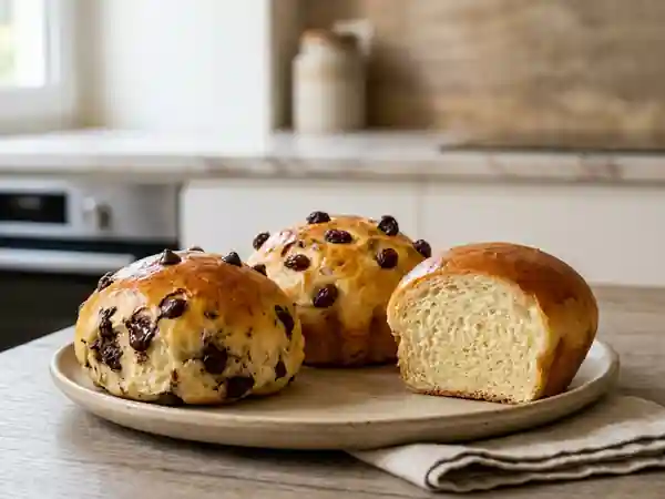 Pains Briochés Moelleux au Chocolat et Raisins - Photo de présentation