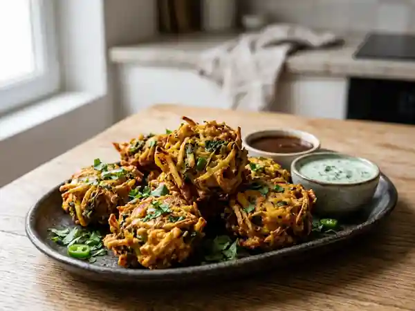 Pakoras croustillants aux légumes épicés : recette indienne facile et savoureuse - Photo de présentation
