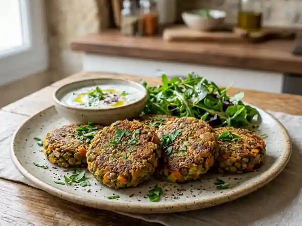 Palets de lentilles croustillants au cumin - Photo de présentation