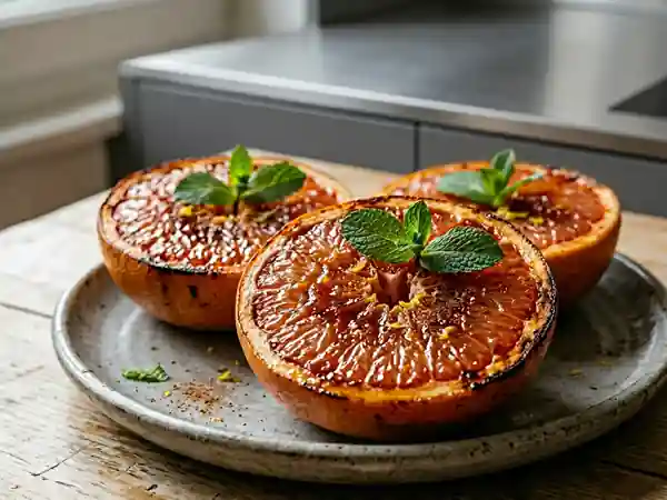 Pamplemousses rôtis au miel et cannelle - Photo de présentation