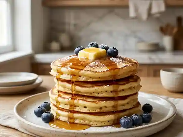 Pancakes américains moelleux et authentiques pour un petit déjeuner gourmand - Photo de présentation