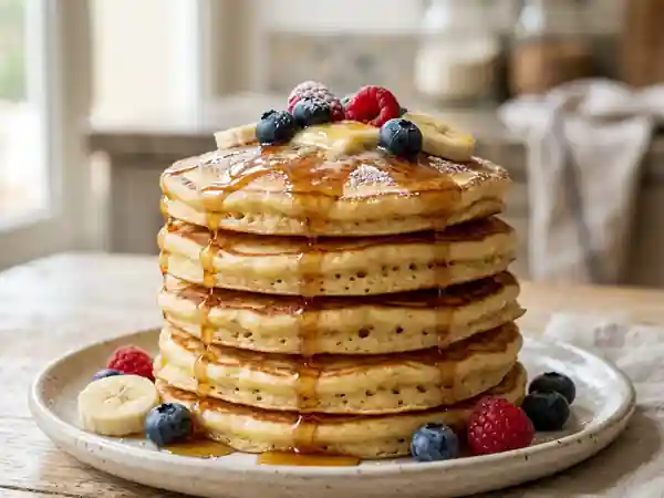Pancakes Moelleux Faciles et Rapides pour un Petit Déjeuner Parfait - Photo de présentation