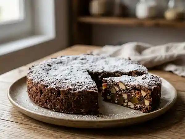 Panforte traditionnel italien : gâteau aux fruits et épices - Photo de présentation