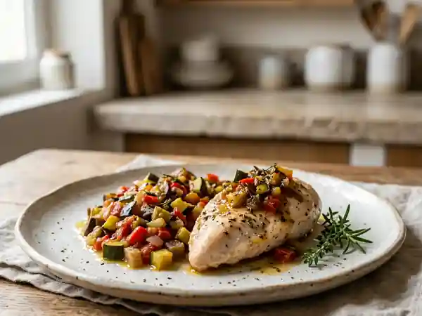 Dinde fondante en papillote et sa ratatouille - Photo de présentation