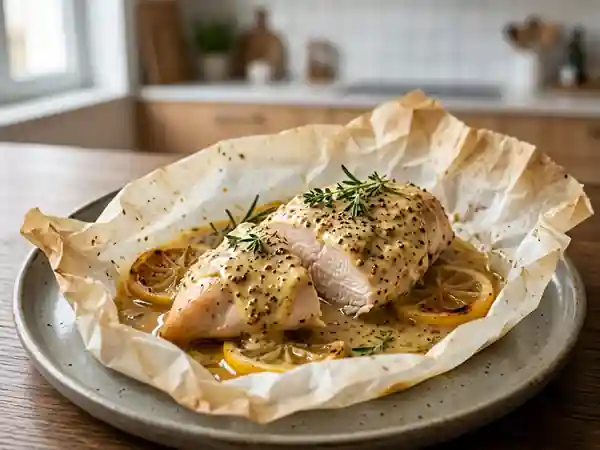 Papillote de Poulet à la Moutarde légère et savoureuse pour régime - Photo de présentation
