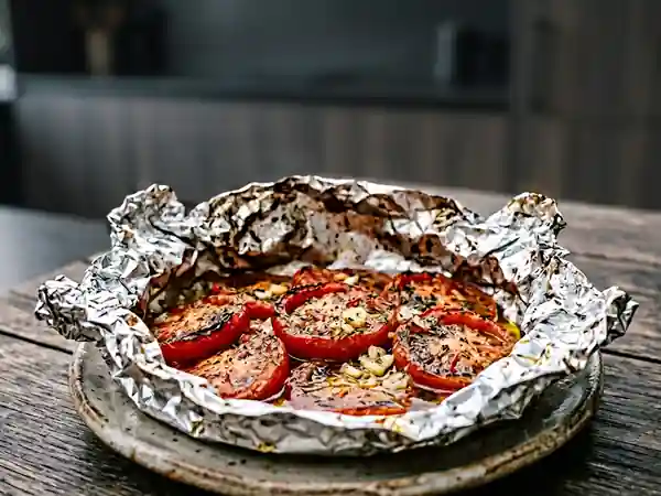 Papillotes de tomates savoureuses au barbecue - Photo de présentation