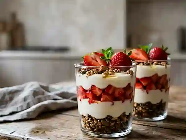 Parfait aux fraises et granola - Photo de présentation
