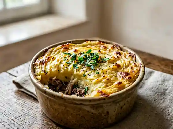 Parmentier de canard confit fondant et doré - Photo de présentation