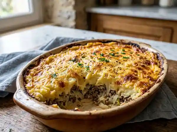 Parmentier de chou blanc fondant et gratiné - Photo de présentation