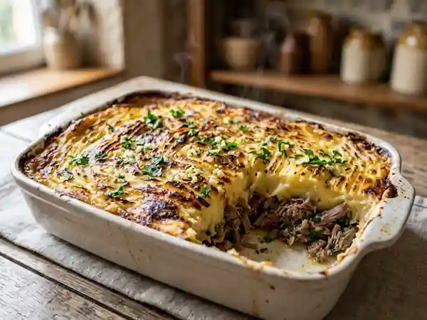 Parmentier de canard confit et purée onctueuse - Photo de présentation