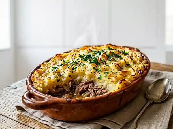 Parmentier de canard confit et purée onctueuse - Photo de présentation