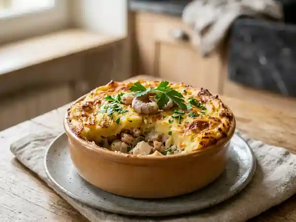 Parmentier de poisson et crevettes fondant - Photo de présentation