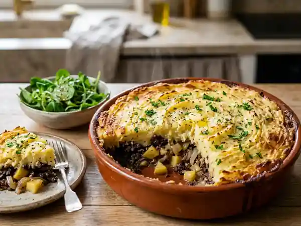 Parmentier gourmand de boudin noir aux deux pommes - Photo de présentation