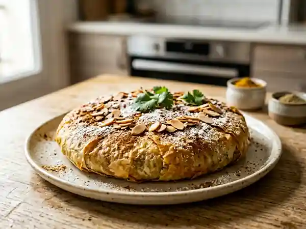 Pastilla de poulet au curry croustillante - Photo de présentation