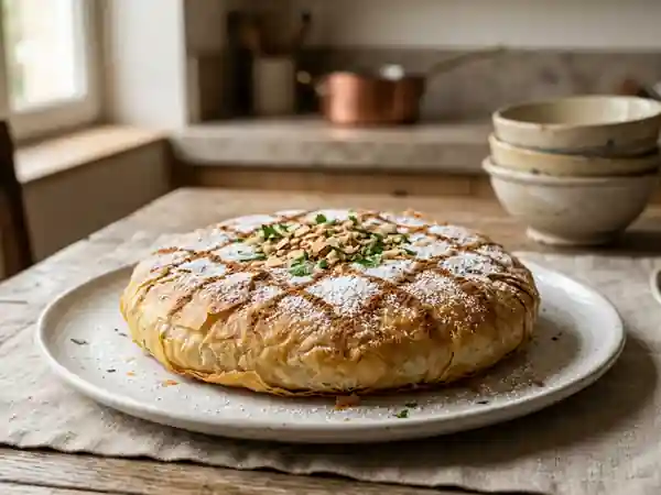 Pastilla Marocaine Traditionnelle au Poulet et Amandes - Photo de présentation
